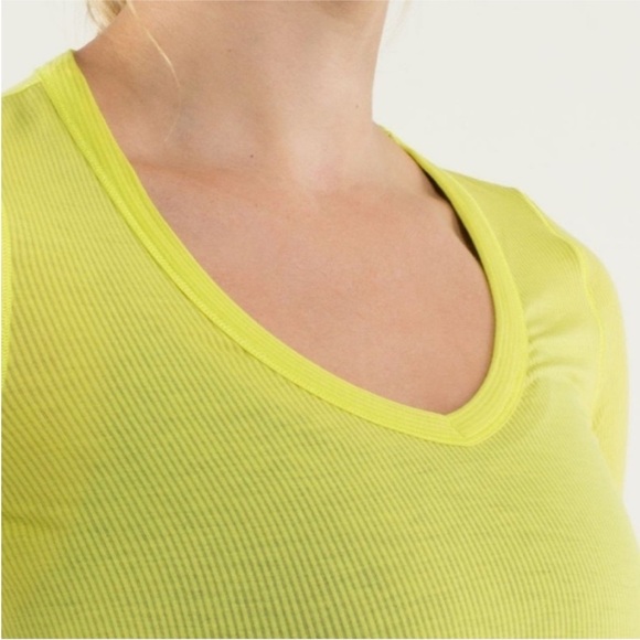 Lululemon Tonka Stripe Burnout Split Pea Karmady Short Sleeve Top - Picture 4 of 10